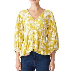 HUNTER BELL Mustard Grayson Top Size Small